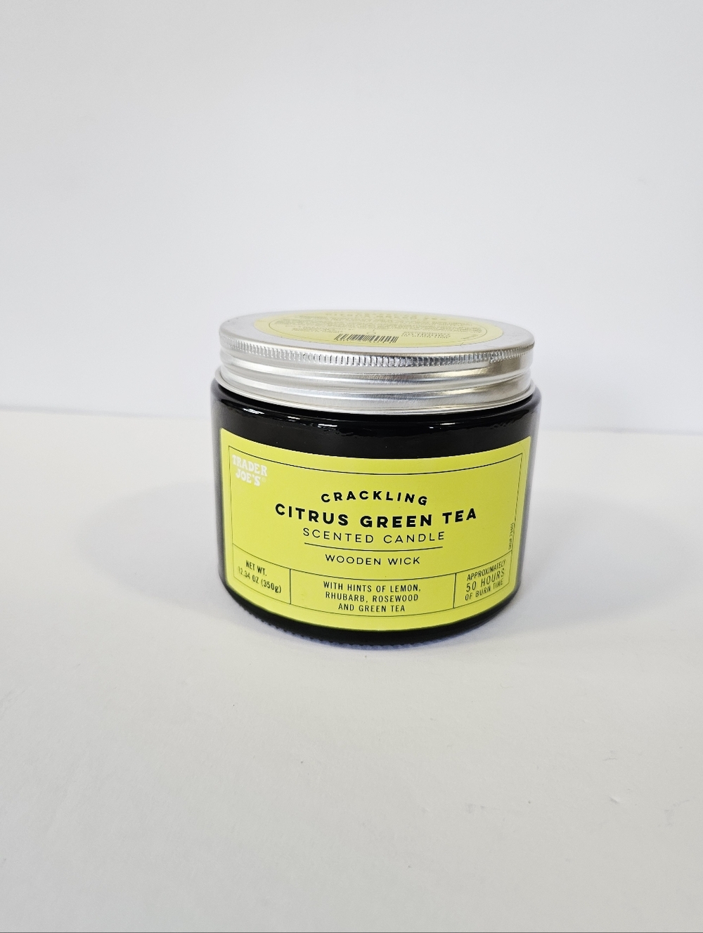 NEW Trader Joe's Limited Edition Citrus Green Tea Crackling Wooden Wick Candle
